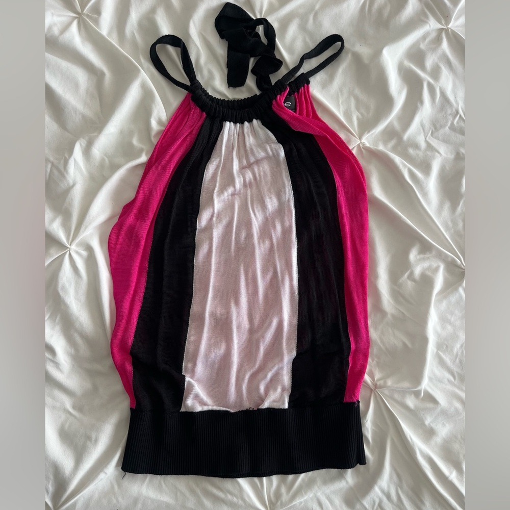 bebe Pink and Black Camisole Top